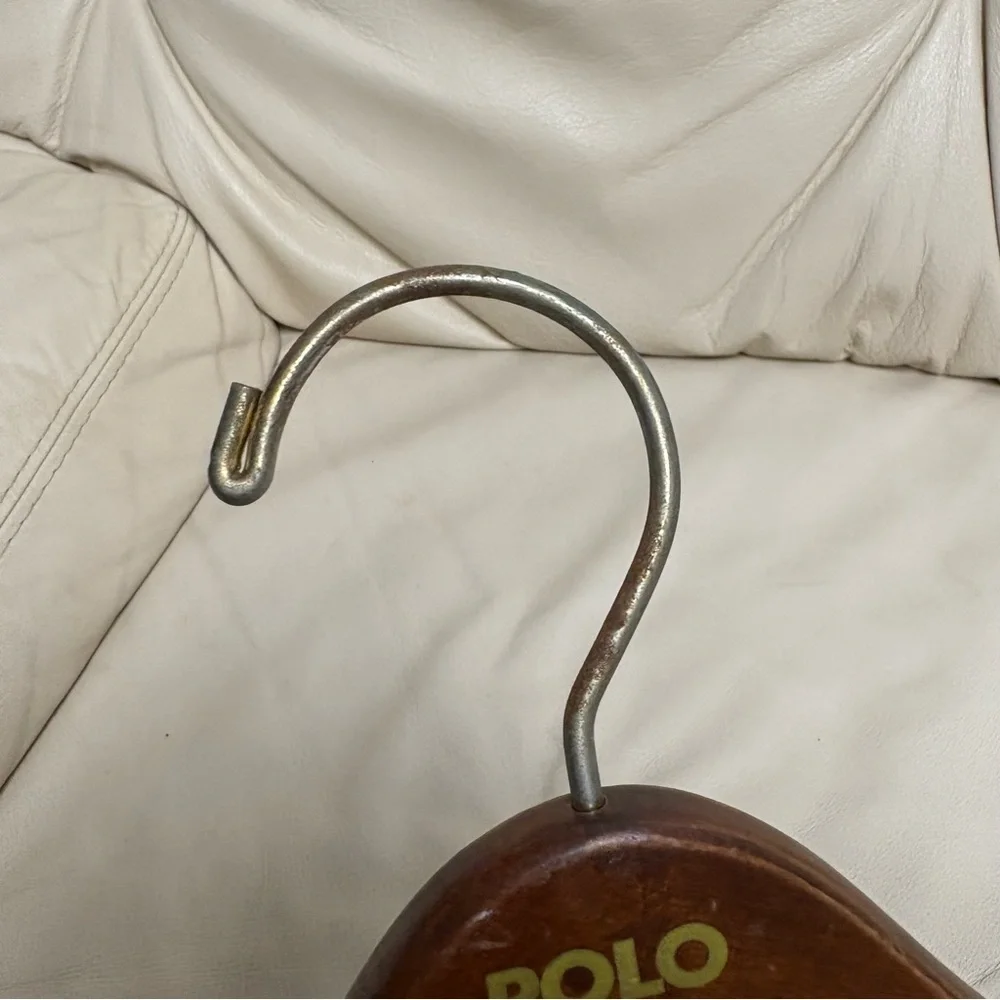 VINATGE Ralph Lauren POLO BOYS Brown Wooden Hanger